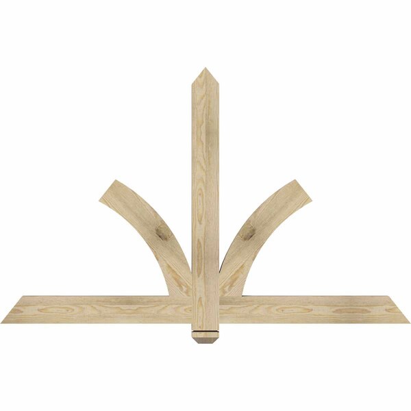 Ekena Millwork Redmond Rough Sawn Timber Gable Bracket, Douglas Fir, 60"W x 38"H x 2"D x 4"F, 15/12 Pitch GBW060X38X0204RED00RDF - main